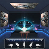 Darrahopens Audio & Video > Projectors & Accessories > Projectors HY300 Pro mini portable projector, native 1280 * 720P support 4K / 350ANSI smart projector, with WiFi 6 BT 6.0, Screen adjustment, 180-degree rotation, home video projector with Android 11. 0 operating system built-in