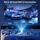 Darrahopens Audio & Video > Projectors & Accessories > Projectors HY300 Pro mini portable projector, native 1280 * 720P support 4K / 350ANSI smart projector, with WiFi 6 BT 6.0, Screen adjustment, 180-degree rotation, home video projector with Android 11. 0 operating system built-in