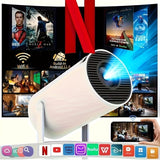 Darrahopens Audio & Video > Projectors & Accessories > Projectors HY300 Pro mini portable projector, native 1280 * 720P support 4K / 350ANSI smart projector, with WiFi 6 BT 6.0, Screen adjustment, 180-degree rotation, home video projector with Android 11. 0 operating system built-in