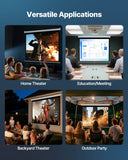 Darrahopens Audio & Video > Projectors & Accessories > Projectors VEVOR Manual Projector Screen, 1829 mm 4:3 4K 1080 HD Retractable Pull Down Projector Screen, Wall Mounted Movie Projection with Pull Rope, Portable Display Projectoin for Family Home Office Theater