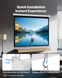 Darrahopens Audio & Video > Projectors & Accessories > Projectors VEVOR Manual Projector Screen, 1829 mm 4:3 4K 1080 HD Retractable Pull Down Projector Screen, Wall Mounted Movie Projection with Pull Rope, Portable Display Projectoin for Family Home Office Theater