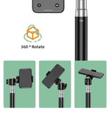 Darrahopens Audio & Video > Projectors & Accessories > Screens & Stands 1.7m Black Tripod Stand with Phone Holder Adjustable Floor Stand for Live Streaming Vlogging Overhead Video Recording Makeup Kit with Carry Bag