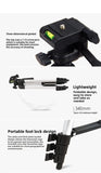 Darrahopens Audio & Video > Projectors & Accessories > Screens & Stands 110cm Lightweight Camera & Phone Tripod Stand - Portable Aluminium Travel Tripod with 3-Way Head, Bubble Level & Universal Smartphone Holder - 3110 Adjustable Mount for Live Stream & Vlogging - Black and Silver