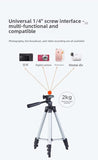 Darrahopens Audio & Video > Projectors & Accessories > Screens & Stands 110cm Lightweight Camera & Phone Tripod Stand - Portable Aluminium Travel Tripod with 3-Way Head, Bubble Level & Universal Smartphone Holder - 3110 Adjustable Mount for Live Stream & Vlogging - Black and Silver