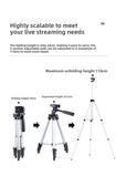 Darrahopens Audio & Video > Projectors & Accessories > Screens & Stands 110cm Lightweight Camera & Phone Tripod Stand - Portable Aluminium Travel Tripod with 3-Way Head, Bubble Level & Universal Smartphone Holder - 3110 Adjustable Mount for Live Stream & Vlogging - Black and Silver