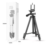 Darrahopens Audio & Video > Projectors & Accessories > Screens & Stands 3120 Black Camera & Phone Tripod Stand - 110cm Lightweight Aluminium Portable Travel Mount with 3-Way Head & Universal Smartphone Holder - Adjustable Vlogging Gear - Black