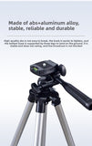 Darrahopens Audio & Video > Projectors & Accessories > Screens & Stands 3120 Black Camera & Phone Tripod Stand - 110cm Lightweight Aluminium Portable Travel Mount with 3-Way Head & Universal Smartphone Holder - Adjustable Vlogging Gear - Black