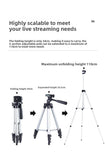 Darrahopens Audio & Video > Projectors & Accessories > Screens & Stands 3120 Black Camera & Phone Tripod Stand - 110cm Lightweight Aluminium Portable Travel Mount with 3-Way Head & Universal Smartphone Holder - Adjustable Vlogging Gear - Black