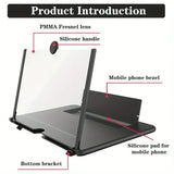 Darrahopens Audio & Video > Projectors & Accessories > Screens & Stands Black 16-Inch Ultra-Clear Portable Retractable HD Mobile Phone Screen Magnifier - Eye Protection Fresnel Lens Projector, with Built-in Phone Holder & Adjustable Base