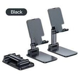Darrahopens Audio & Video > Projectors & Accessories > Screens & Stands Black Adjustable Desktop Phone Stand with Height Extension and Foldable Design for Online Classes and Streaming Comfortable Hands-Free Solution for Local Users