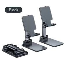 Darrahopens Audio & Video > Projectors & Accessories > Screens & Stands Black Adjustable Desktop Phone Stand with Height Extension and Foldable Design for Online Classes and Streaming Comfortable Hands-Free Solution for Local Users