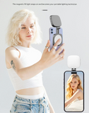 Darrahopens Audio & Video > Projectors & Accessories > Screens & Stands Black Magnetic Foldable Selfie Light with Mirror - Rechargeable LED Fill Light for iPhone & Android Vlogging(Mobile phone is a shooting prop and is not included)