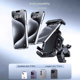 Black Motorcycle Phone Holder 4-Axis Shockproof Anti-Shake Mount for Navigation