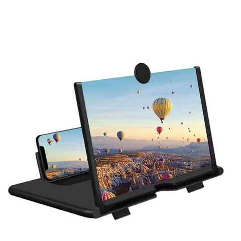 Darrahopens Audio & Video > Projectors & Accessories > Screens & Stands Black Portable 10-Inch Mobile Phone Screen Magnifier with Foldable Stand - 3D HD Video Amplifier for Movies & Reading - Pull-Out Design Compatible with All Smartphones - Ideal for Home, Travel & Camping