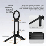 Darrahopens Audio & Video > Projectors & Accessories > Screens & Stands Black Portable Magnetic Phone Mount with MagLock - Multi-Functional Foldable Tripod Stand for Desktop, Travel & Vlogging, Strong Dual Magnet Design for iPhone & Android