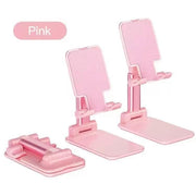 Darrahopens Audio & Video > Projectors & Accessories > Screens & Stands Pink Adjustable Desktop Phone Stand with Height Extension and Foldable Design for Online Classes and Streaming Comfortable Hands-Free Solution for Local Users