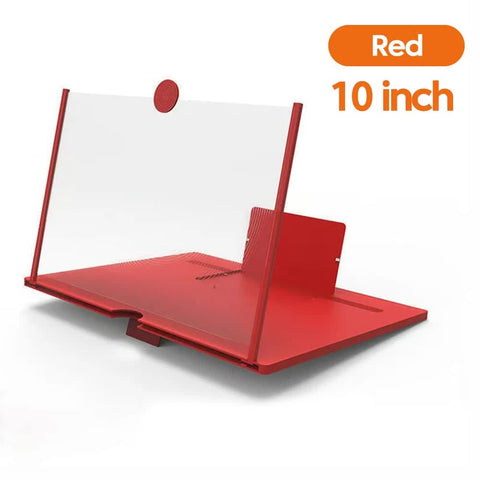 Darrahopens Audio & Video > Projectors & Accessories > Screens & Stands Red 10-Inch Ultra-Clear Portable Retractable HD Mobile Phone Screen Magnifier - Eye Protection Fresnel Lens Projector, with Built-in Phone Holder & Adjustable Base