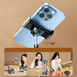 Darrahopens Audio & Video > Projectors & Accessories > Screens & Stands Robust and Adjustable Carbon Steel Phone Holder – Features a 360° Rotating Flexible Long Arm, Durable Carbon Steel Cantilever Base, Perfect for Watching TV Shows, Live Streaming, and Taking Selfies [Black]