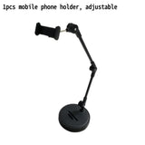Darrahopens Audio & Video > Projectors & Accessories > Screens & Stands Robust and Adjustable Carbon Steel Phone Holder – Features a 360° Rotating Flexible Long Arm, Durable Carbon Steel Cantilever Base, Perfect for Watching TV Shows, Live Streaming, and Taking Selfies [Black]
