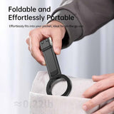 Darrahopens Audio & Video > Projectors & Accessories > Screens & Stands Silver Magnetic Phone Stand with Foldable Tripod & Carabiner Hook – Multi-Functional, Portable Smartphone Holder for Outdoor Use