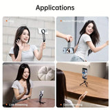 Darrahopens Audio & Video > Projectors & Accessories > Screens & Stands Silver Magnetic Phone Stand with Foldable Tripod & Carabiner Hook – Multi-Functional, Portable Smartphone Holder for Outdoor Use