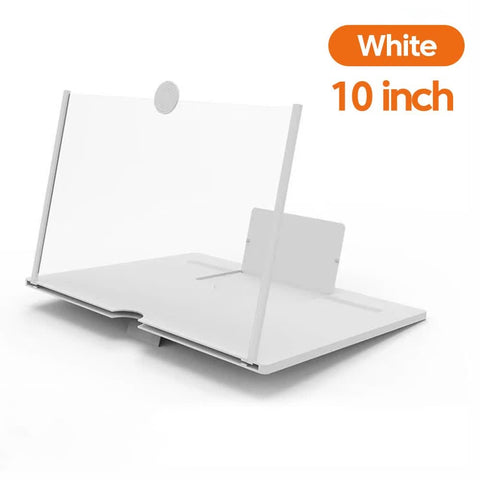 Darrahopens Audio & Video > Projectors & Accessories > Screens & Stands White 10-Inch Ultra-Clear Portable Retractable HD Mobile Phone Screen Magnifier - Eye Protection Fresnel Lens Projector, with Built-in Phone Holder & Adjustable Base