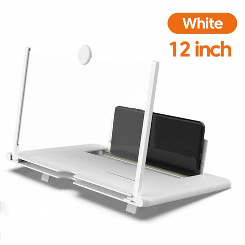 Darrahopens Audio & Video > Projectors & Accessories > Screens & Stands White 12-Inch Ultra-Clear Portable Retractable HD Mobile Phone Screen Magnifier - Eye Protection Fresnel Lens Projector, with Built-in Phone Holder & Adjustable Base