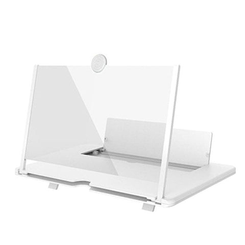 Darrahopens Audio & Video > Projectors & Accessories > Screens & Stands White 16-Inch Ultra-Clear Portable Retractable HD Mobile Phone Screen Magnifier - Eye Protection Fresnel Lens Projector, with Built-in Phone Holder & Adjustable Base