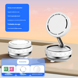 Darrahopens Audio & Video > Projectors & Accessories > Screens & Stands White Foldable Magnetic Phone Holder with Vacuum Suction - Multi-Angle Adjustable Zinc Alloy Desktop Phone Stand - Portable & Stable for Desk, Car & Multi-Scenario Use