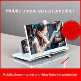 Darrahopens Audio & Video > Projectors & Accessories > Screens & Stands White Portable 10-Inch Mobile Phone Screen Magnifier with Foldable Stand - 3D HD Video Amplifier for Movies & Reading - Pull-Out Design Compatible with All Smartphones - Ideal for Home, Travel & Camping