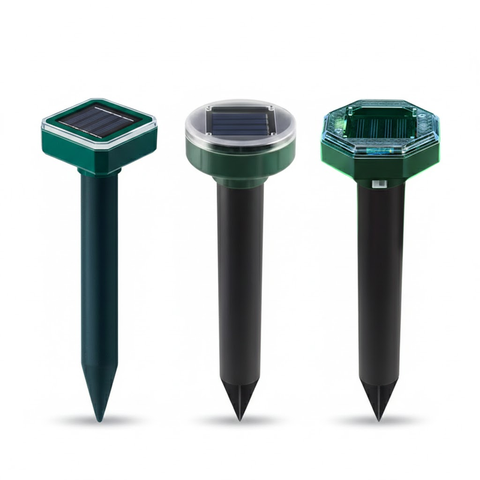 Darrahopens Audio & Video > Speakers > Audio Speakers 3PCS Solar Sonic Snake & Rodent Repeller Stakes - Mixed Set (Square, Round & Octagonal) - Outdoor Waterproof Ground Vibration Pest Control for Garden & Lawn - Green