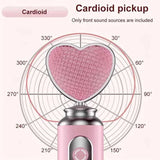 Pink Heart Microphone Set, Cardioid Noise Reduction, Real-time Monitoring & One-Touch Mute, Handheld & Desktop Dual Modes, Type-C Plug-and-Play, Essential for Podcasting, Live Streaming & Karaoke. In Australia - Darrahopens