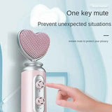 Pink Heart Microphone Set, Cardioid Noise Reduction, Real-time Monitoring & One-Touch Mute, Handheld & Desktop Dual Modes, Type-C Plug-and-Play, Essential for Podcasting, Live Streaming & Karaoke. In Australia - Darrahopens