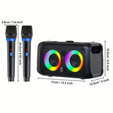 Darrahopens Audio & Video > Speakers > Audio Speakers Portable Karaoke Speaker with 2 Wireless Microphones