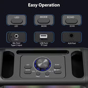 Darrahopens Audio & Video > Speakers > Audio Speakers Portable Karaoke Speaker with 2 Wireless Microphones
