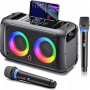Darrahopens Audio & Video > Speakers > Audio Speakers Portable Karaoke Speaker with 2 Wireless Microphones