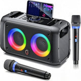 Darrahopens Audio & Video > Speakers > Audio Speakers Portable Karaoke Speaker with 2 Wireless Microphones