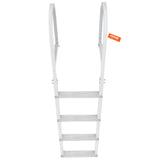 Darrahopens Audio & Video > Speakers > Audio Speakers VEVOR Dock Ladder, Removable 4 Steps, 500 lbs Load Capacity, Aluminum Alloy Pontoon Boat Ladder with 3.1'' Wide Step & Nonslip Rubber Mat, Easy to Install for Ship/Lake/Pool/Marine Boarding