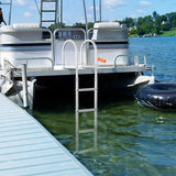Darrahopens Audio & Video > Speakers > Audio Speakers VEVOR Dock Ladder, Removable 4 Steps, 500 lbs Load Capacity, Aluminum Alloy Pontoon Boat Ladder with 3.1'' Wide Step & Nonslip Rubber Mat, Easy to Install for Ship/Lake/Pool/Marine Boarding