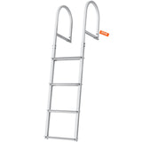 Darrahopens Audio & Video > Speakers > Audio Speakers VEVOR Dock Ladder, Removable 4 Steps, 500 lbs Load Capacity, Aluminum Alloy Pontoon Boat Ladder with 3.1'' Wide Step & Nonslip Rubber Mat, Easy to Install for Ship/Lake/Pool/Marine Boarding