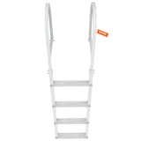 Darrahopens Audio & Video > Speakers > Audio Speakers VEVOR Dock Ladder, Removable 4 Steps, 500 lbs Load Capacity, Aluminum Alloy Pontoon Boat Ladder with 3.1'' Wide Step & Nonslip Rubber Mat, Easy to Install for Ship/Lake/Pool/Marine Boarding