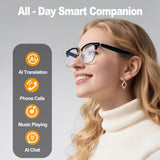 Darrahopens Audio & Video > Speakers > Bluetooth Speakers AI Smart Translation Glasses: 110+ Languages, Photochromic Lenses, Bluetooth – Ideal for Travel, Business & Daily Use（black）