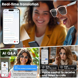 Darrahopens Audio & Video > Speakers > Bluetooth Speakers AI Smart Translation Sunglasses: UV400, Bluetooth, 110+ Languages, Voice Control – Ideal for Travel & Work (Pink)
