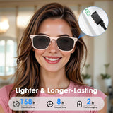 Darrahopens Audio & Video > Speakers > Bluetooth Speakers AI Smart Translation Sunglasses: UV400, Bluetooth, 110+ Languages, Voice Control – Ideal for Travel & Work (Pink)