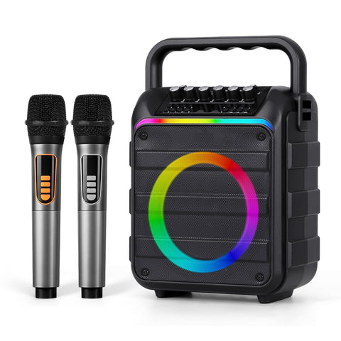 Darrahopens Audio & Video > Speakers > Bluetooth Speakers Alpha Portable Karaoke Machine with 2 Wireless Microphones Bluetooth 5.3