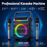 Darrahopens Audio & Video > Speakers > Bluetooth Speakers Alpha Portable Karaoke Machine with 2 Wireless Microphones Bluetooth 5.3