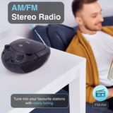 Darrahopens Audio & Video > Speakers > Bluetooth Speakers Laser Black Portable CD Boombox with AM/FM Radio