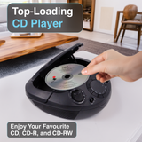 Darrahopens Audio & Video > Speakers > Bluetooth Speakers Laser Black Portable CD Boombox with AM/FM Radio