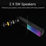 Darrahopens Audio & Video > Speakers > Bluetooth Speakers Laser RGB Bluetooth Gaming Soundbar Black