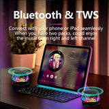 Darrahopens Audio & Video > Speakers > Bluetooth Speakers Magnetic Bluetooth Speaker – RGB Light Show, IPX7 Waterproof, TWS Stereo Pairing, 24H Playtime, Compact Design – Perfect for Home, Car, Outdoor Use (Black)
